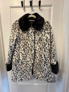 Dalmatian print faux fur jacket from Topshop